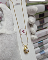 Luxury Stainless Steel Golden Pearl Necklace - Anti-Tarnish Waterproof Design